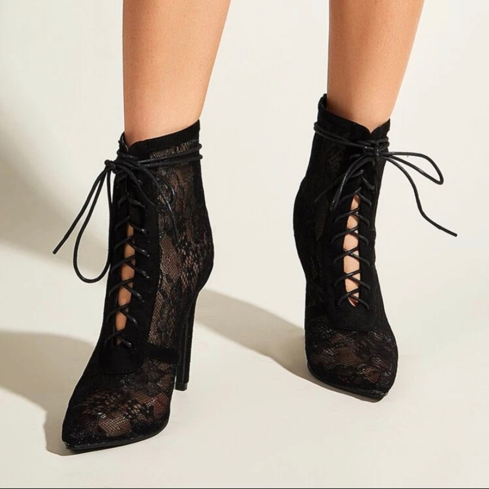 Shein Lace ankle boots